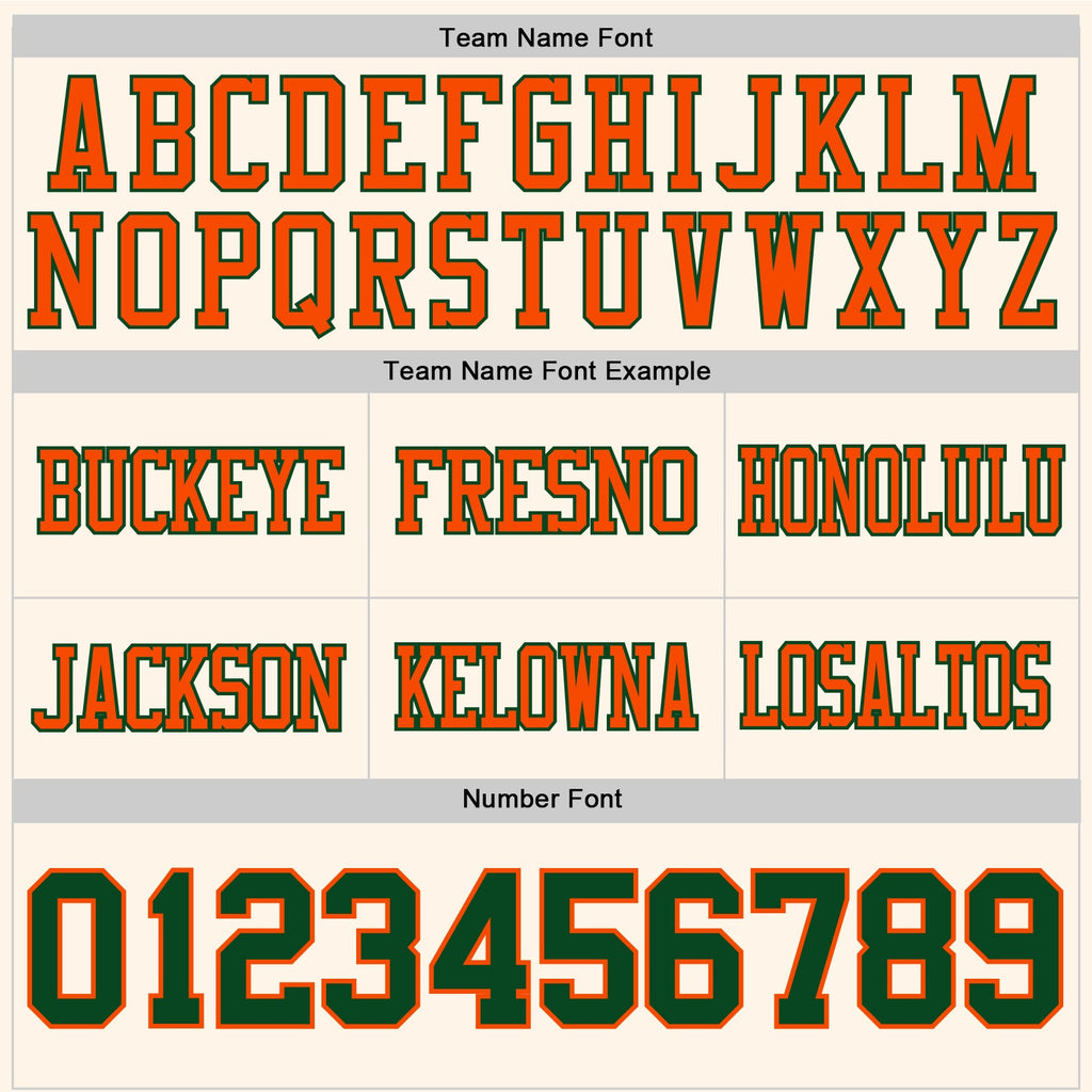 Custom Cream Green-Orange Authentic Football Jersey