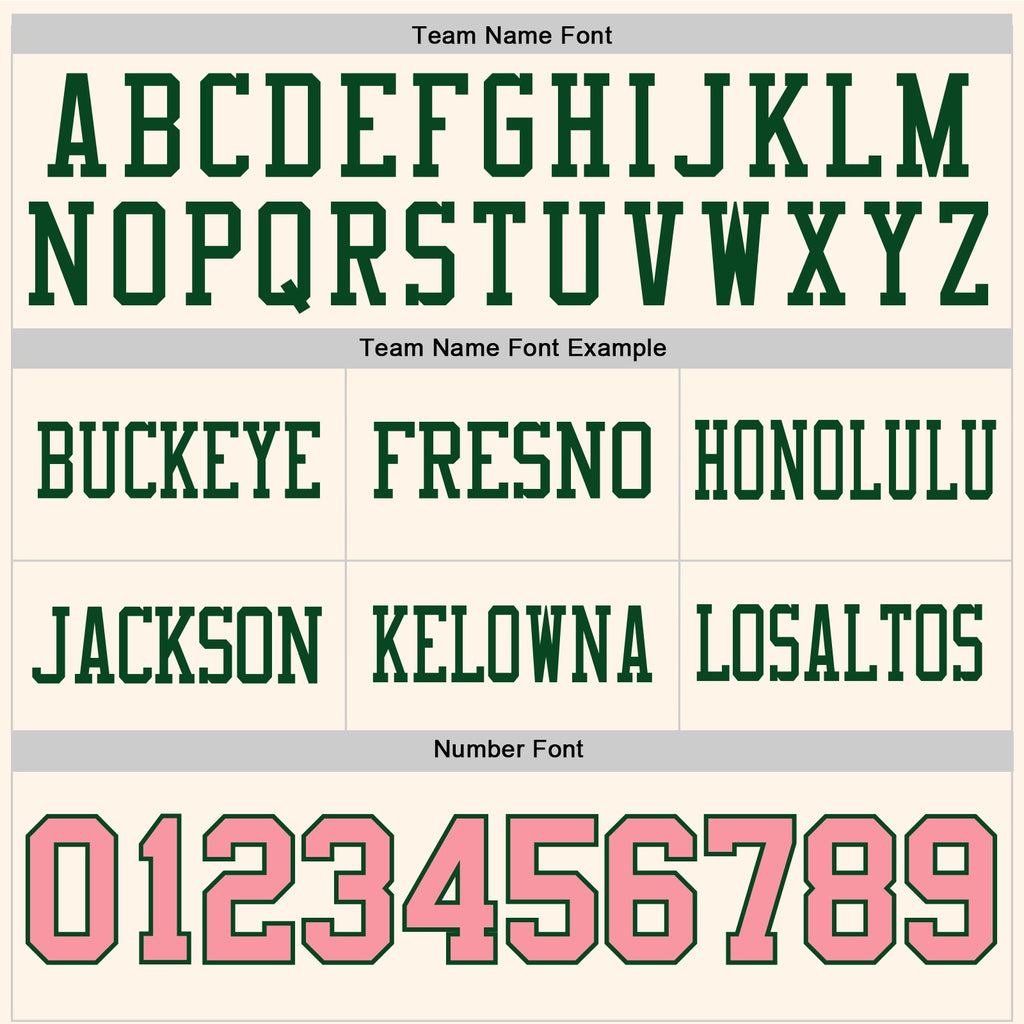 Custom Cream Medium Pink-Green Authentic Football Jersey