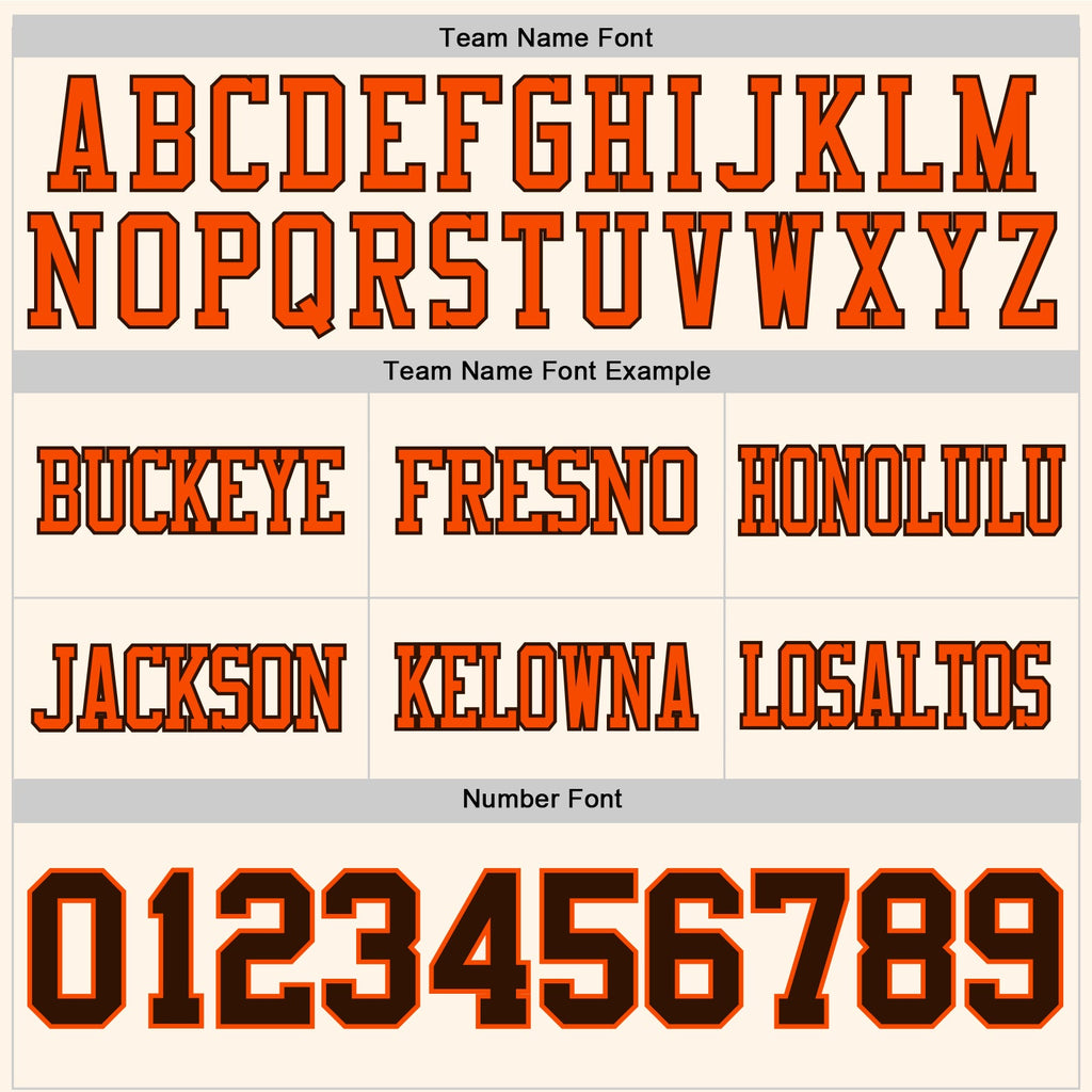 Custom Cream Brown-Orange Authentic Football Jersey