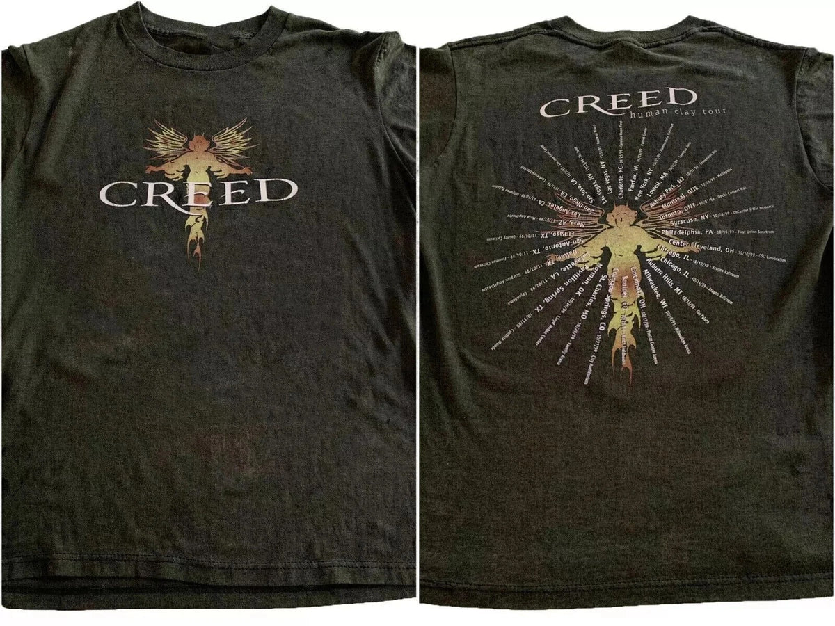 Creed 1999 Human Clay Tour 2 Side Concert Cites Tour Black Reprint Unisex