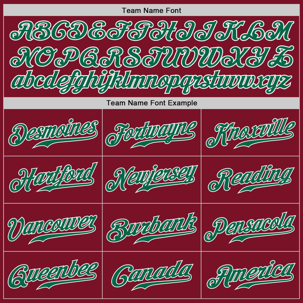 Custom Crimson Kelly Green-White Authentic Baseball Jersey