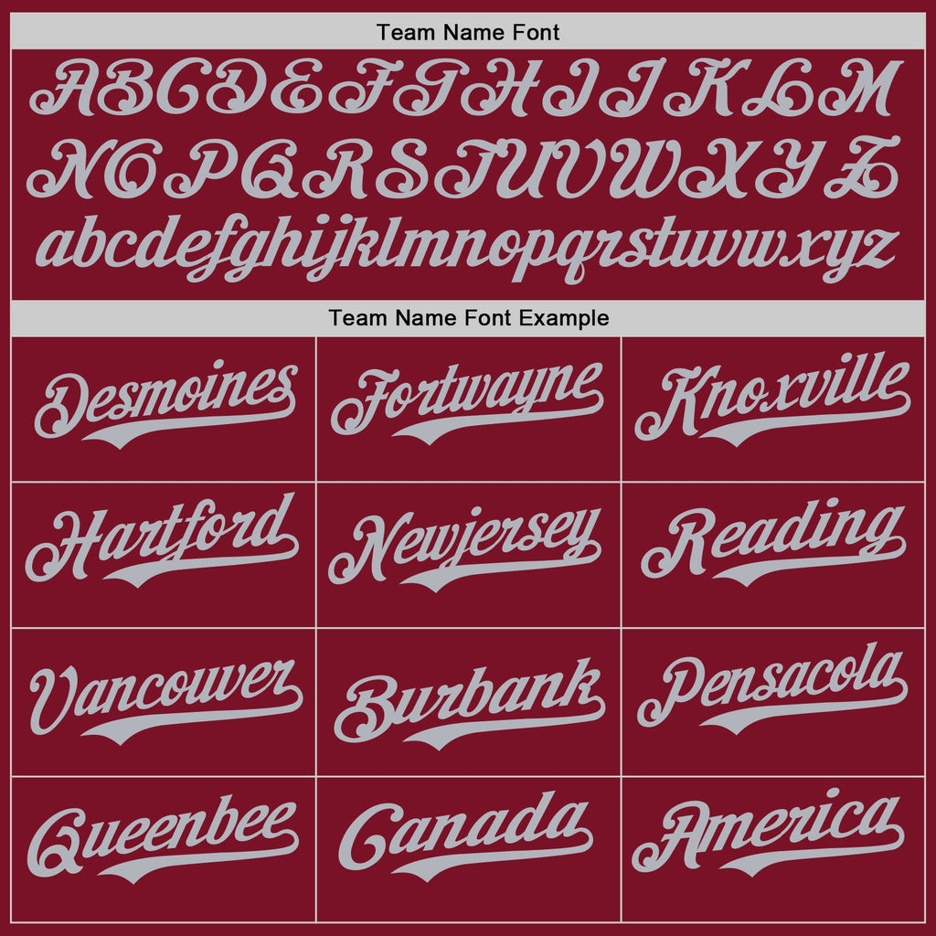 Custom Crimson Gray Authentic Baseball Jersey