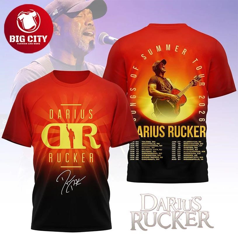 Darius Rucker Songs Of Summer Tour 2026 Two Sided Shirt Unisex