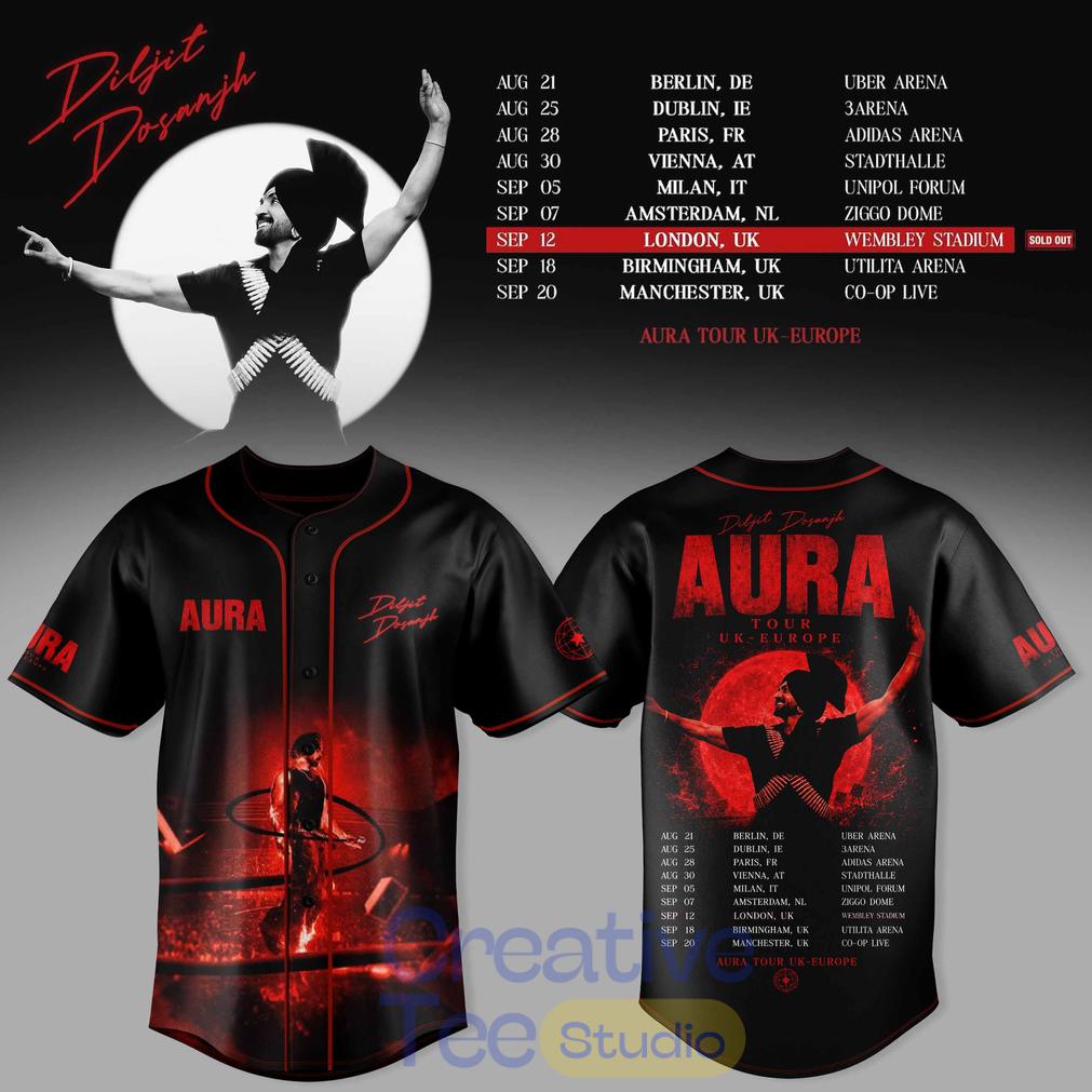 Diljit Dosanjh’s Aura World Tour ’26 – Europe & UK Edition Baseball Jersey