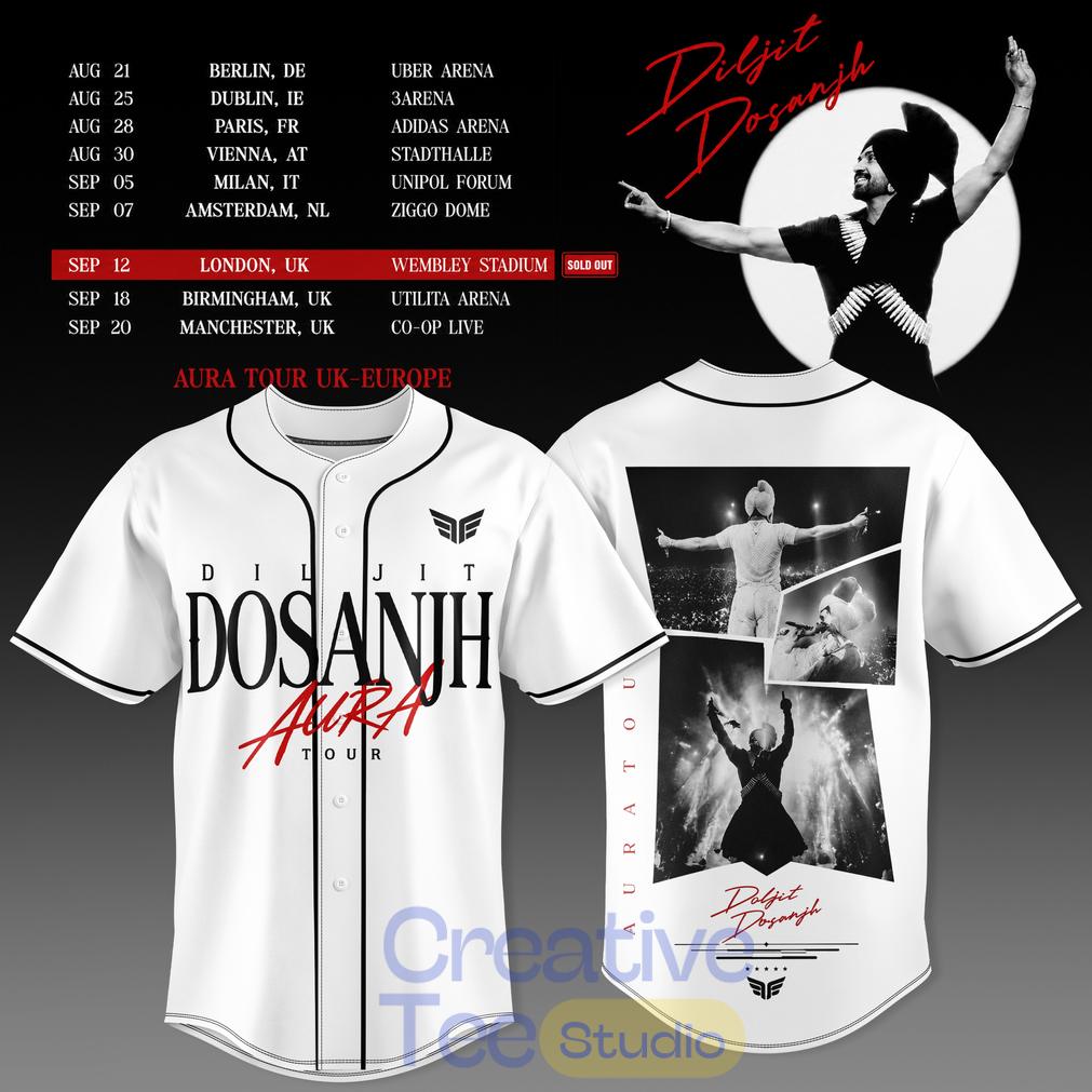 Diljit Dosanjh’s Aura World Tour 2026 Edition Baseball Jersey