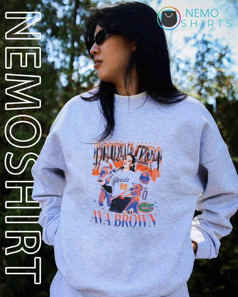 Double Zẻo Ava Brown Florida Gators player collage graphic shirt