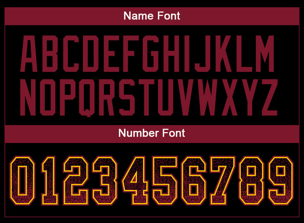 Custom Black Crimson-Yellow Drift Fashion Football Jersey