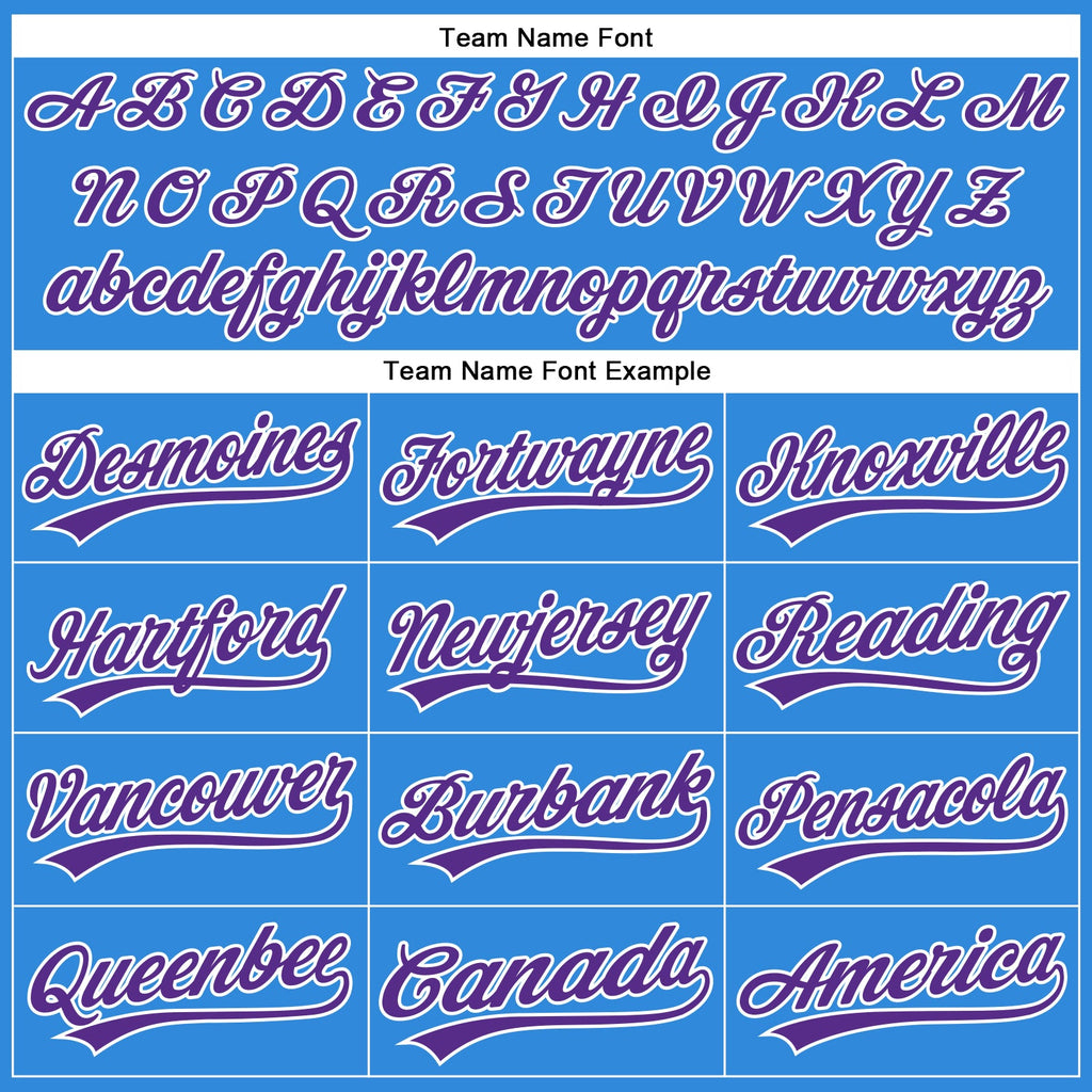 Custom Electric Blue Purple-White Authentic Baseball Jersey