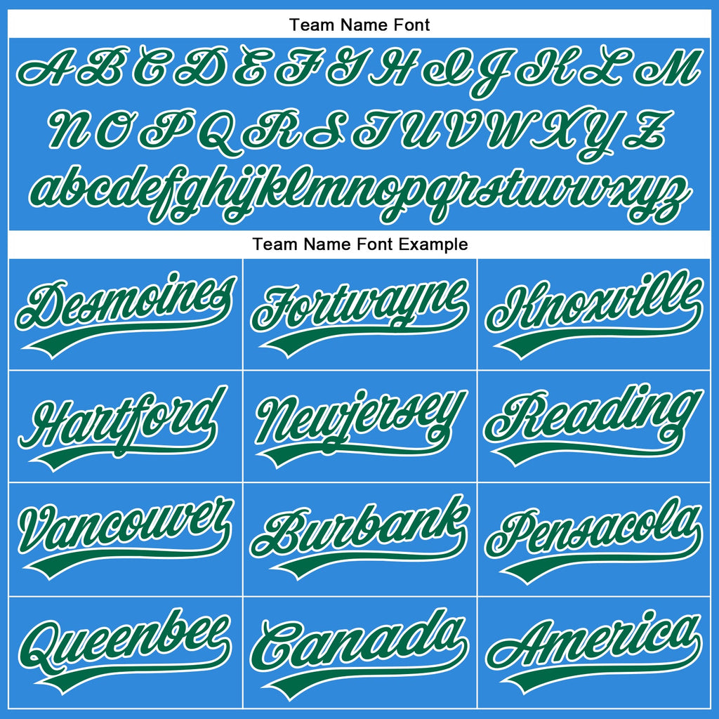 Custom Electric Blue Kelly Green-White Authentic Baseball Jersey