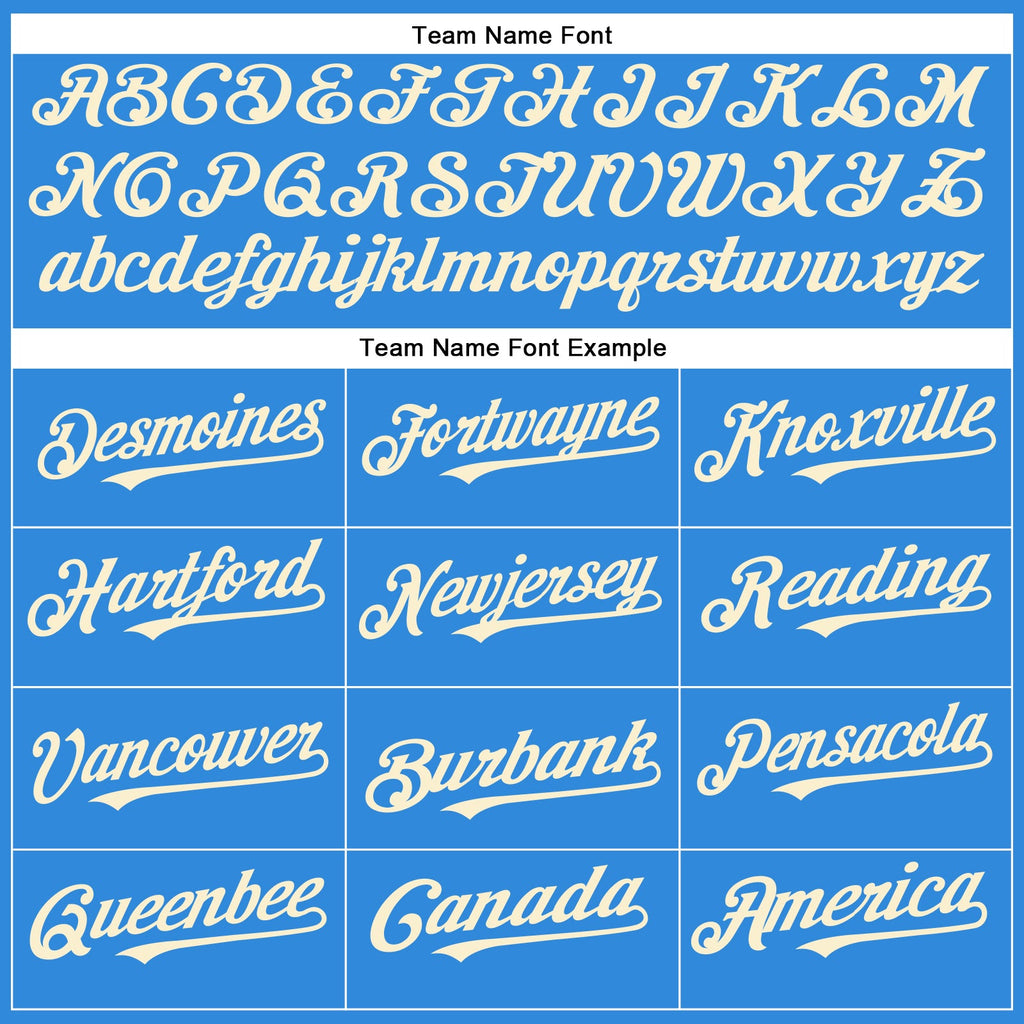 Custom Electric Blue Cream Authentic Baseball Jersey