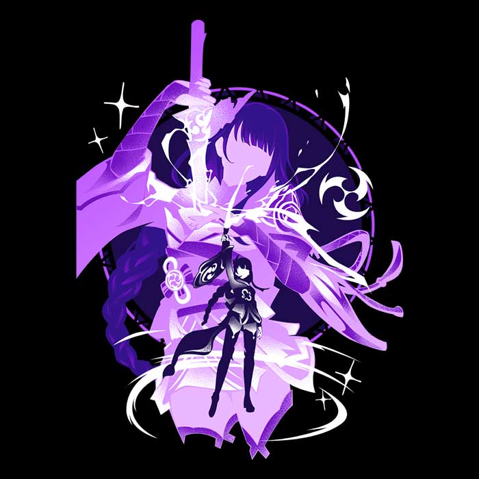Electro Raiden Shogun - 3/4 Sleeve Raglan