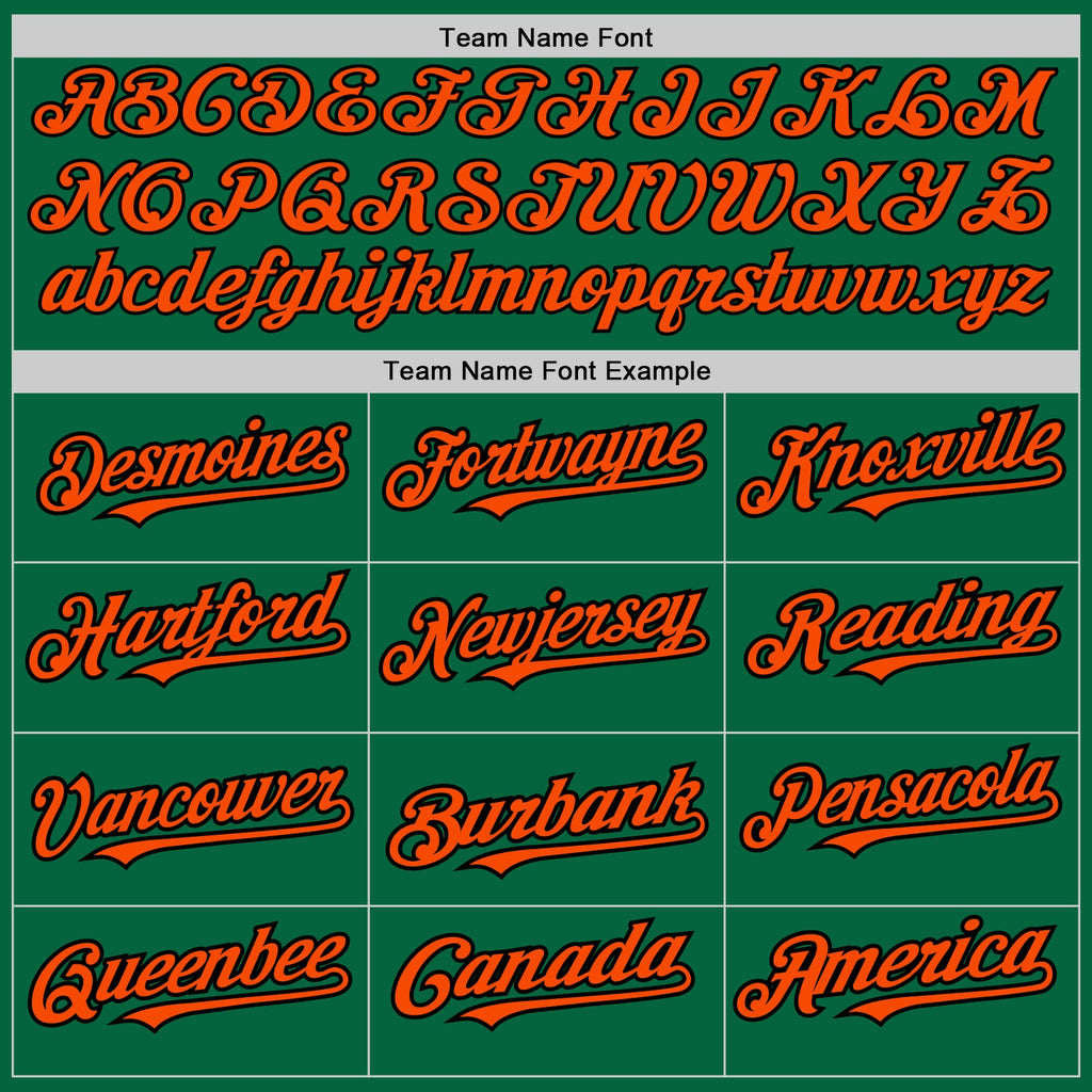 Custom Kelly Green Pinstripe Orange-Black Authentic Fade Fashion Baseball Jersey