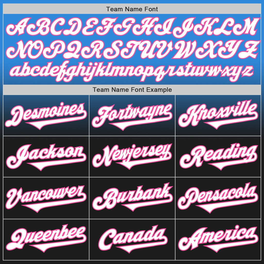 Custom Electric Blue Black-Pink Authentic Fade Fashion Baseball Jersey