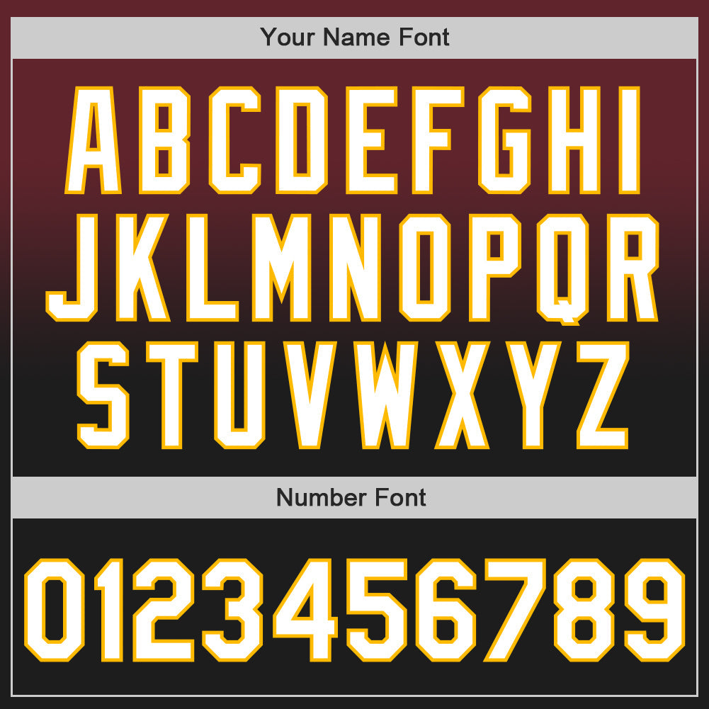 Custom Burgundy Black-Gold Authentic Fade Fashion Baseball Jersey
