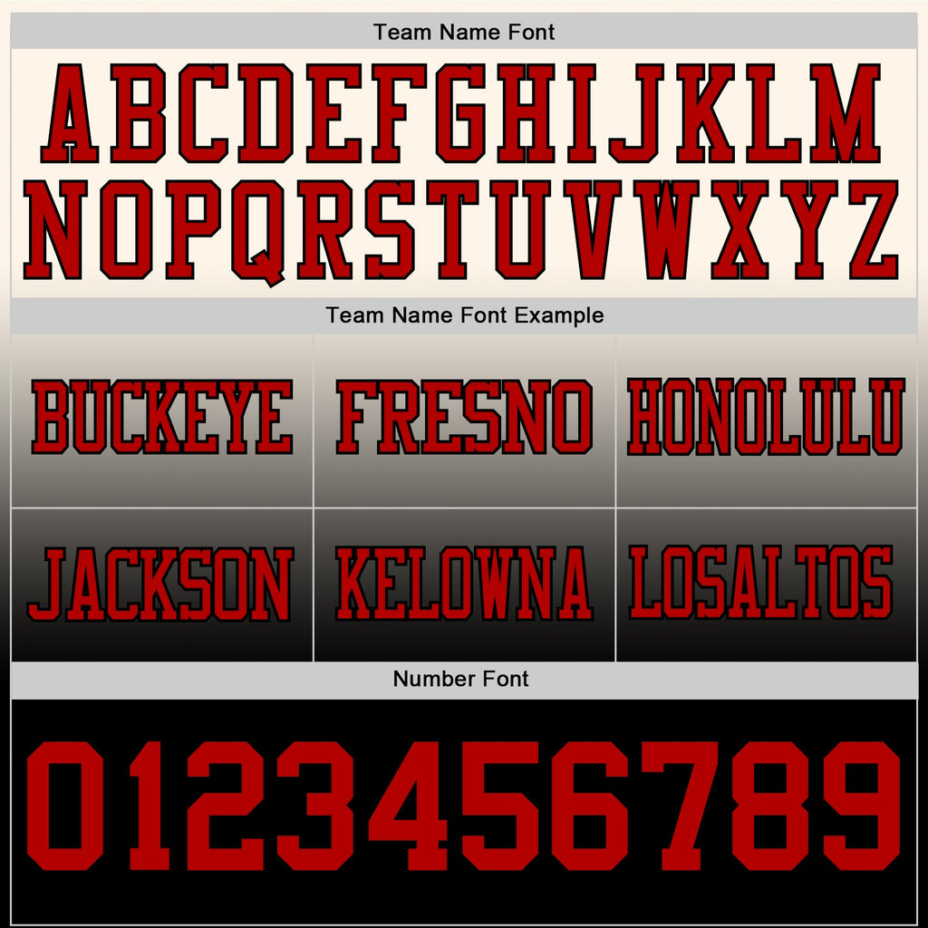 Custom Cream Red-Black Authentic Fade Fashion Football Jersey