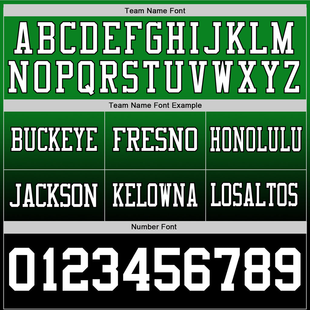 Custom Grass Green White-Black Authentic Fade Fashion Football Jersey