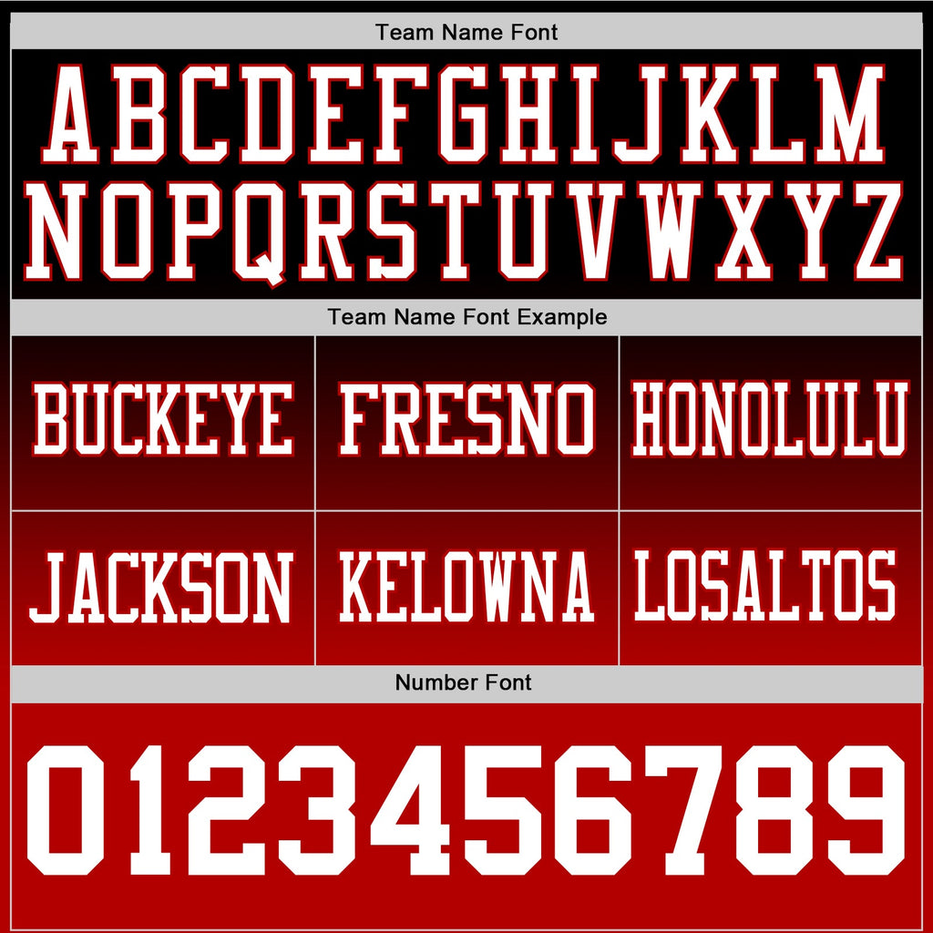 Custom Black White-Red Authentic Fade Fashion Football Jersey