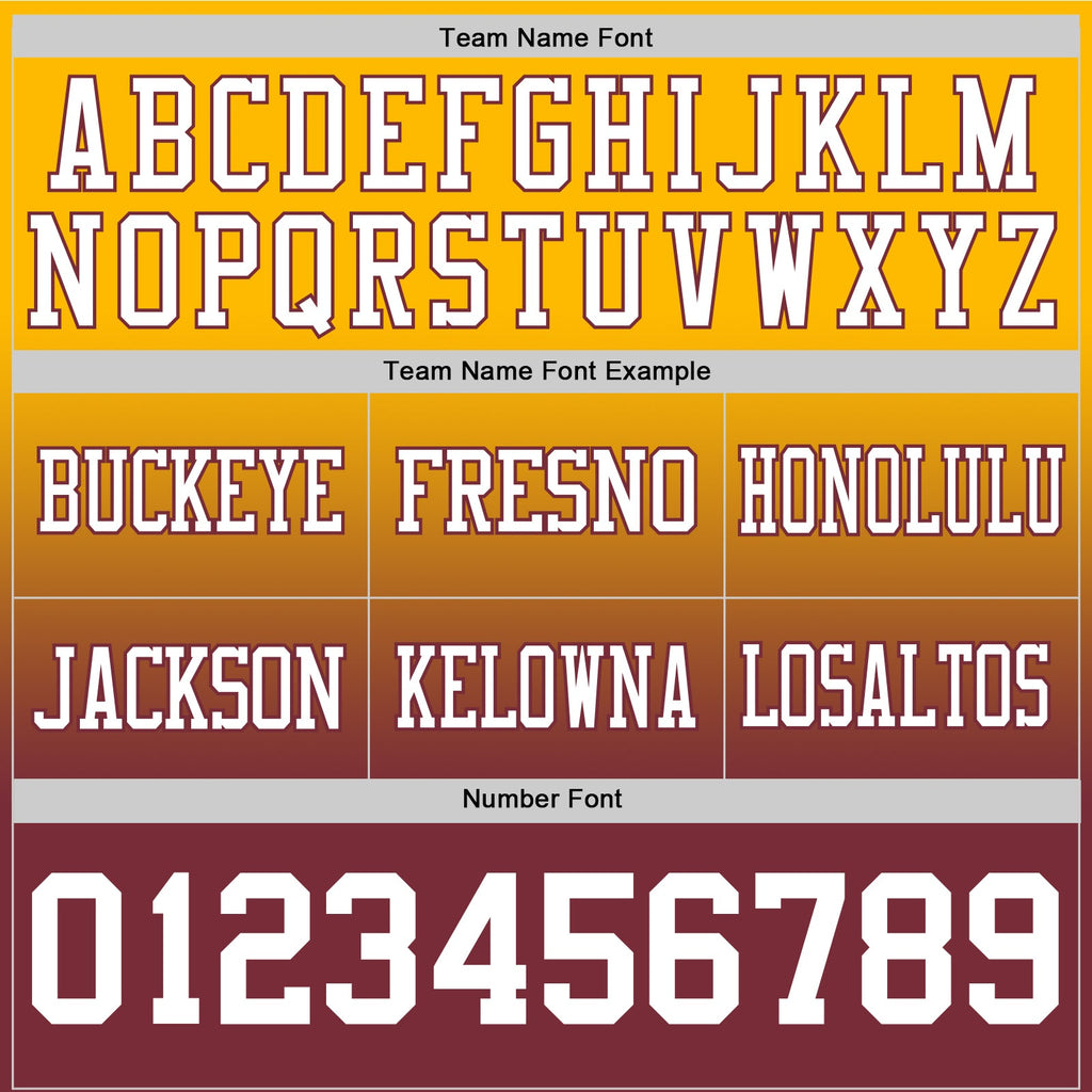 Custom Gold White-Burgundy Authentic Fade Fashion Football Jersey