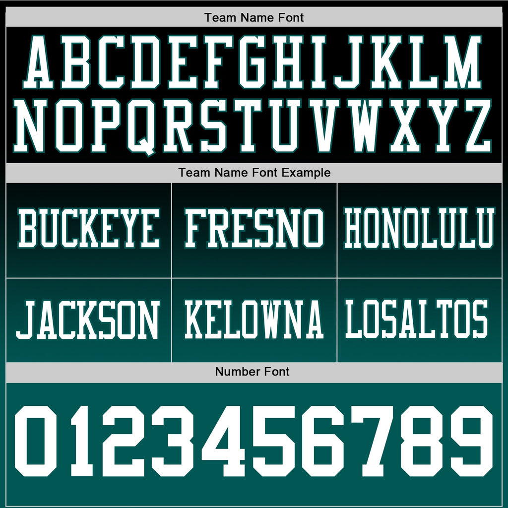 Custom Black White-Midnight Green Authentic Fade Fashion Football Jersey