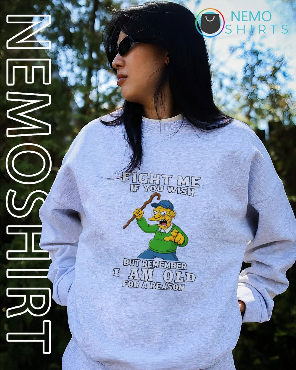 Fight me if you wish but remember I am old for a reason Simpsons shirt