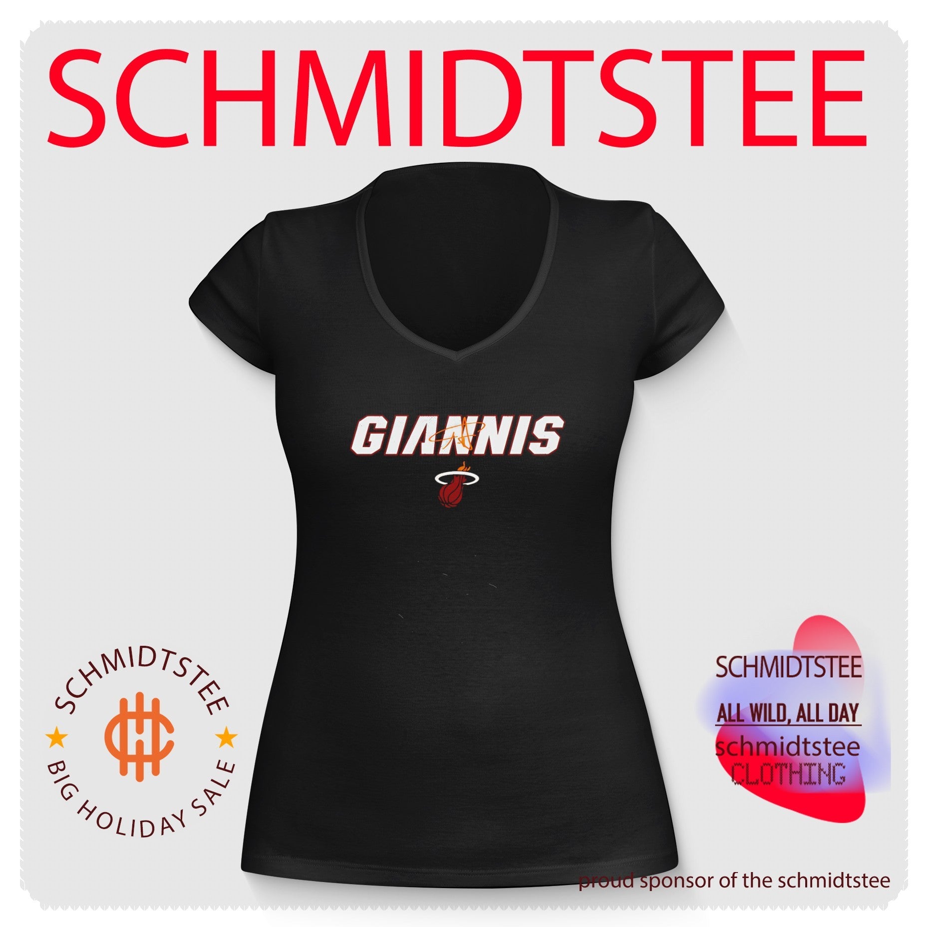 Giannis Antetokounmpo Miami Heat Team Font shirt