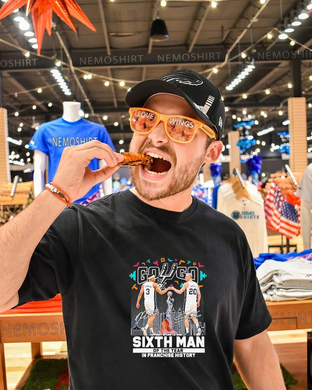 Go Spurs go only Spurs to win sixth man of the year in franchise history Johnson Ginobili shirt