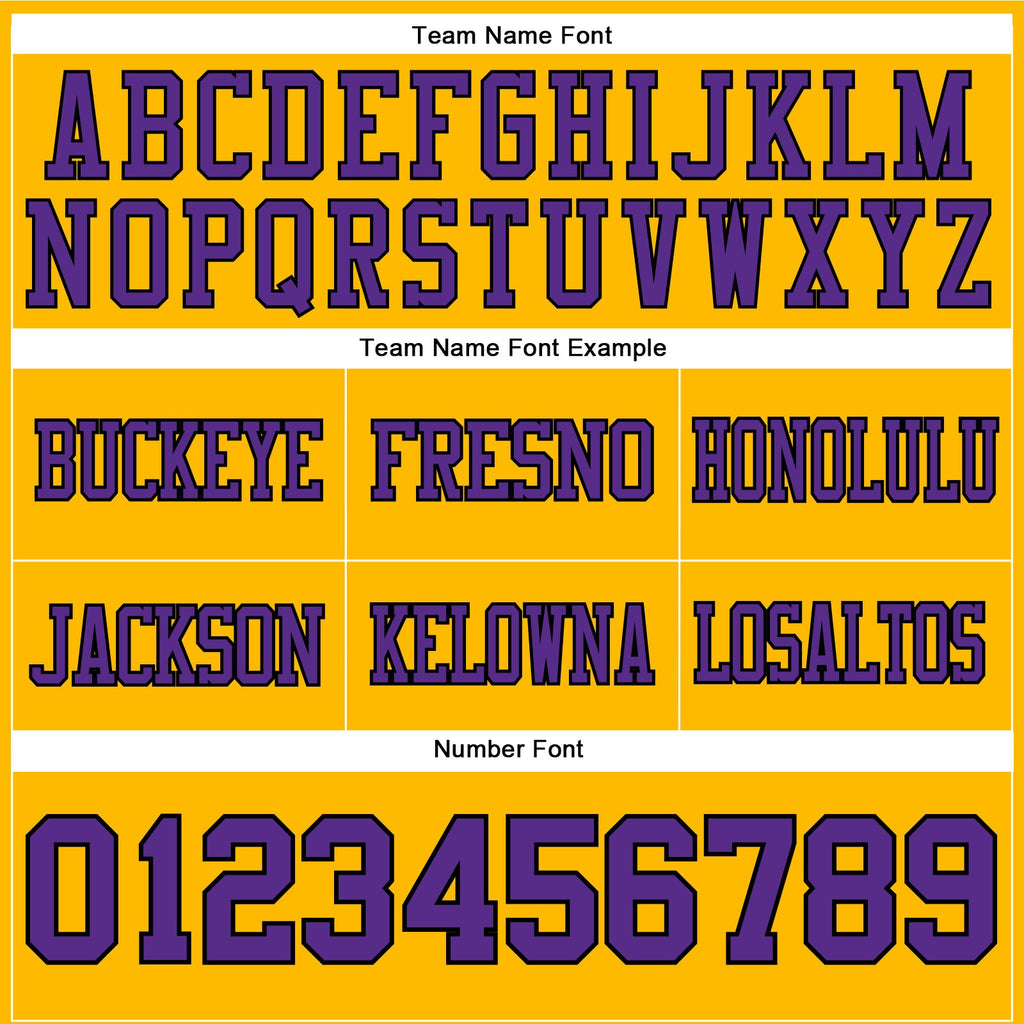 Custom Gold Purple-Black Authentic Football Jersey