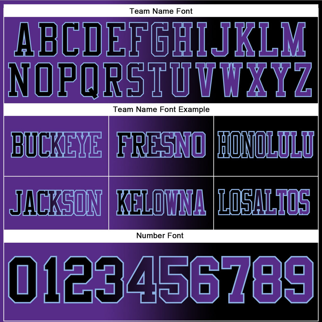 Custom Black Purple-Light Blue Authentic Gradient Fashion Football Jersey