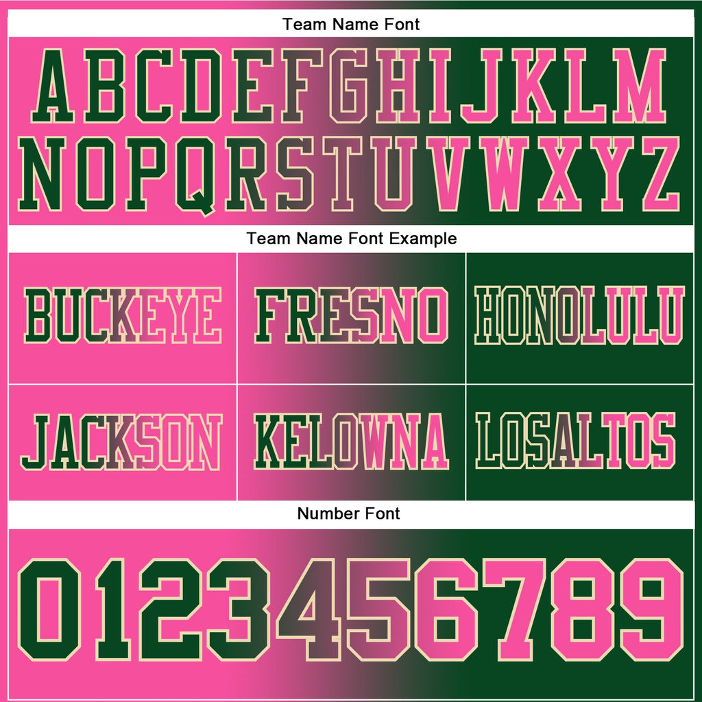 Custom Green Pink-Cream Authentic Gradient Fashion Football Jersey