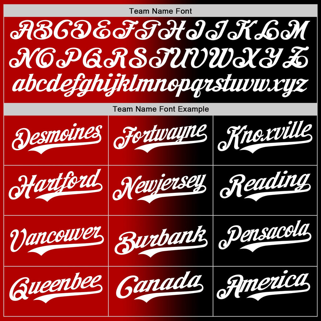 Custom Black White-Red Authentic Gradient Fashion Baseball Jersey