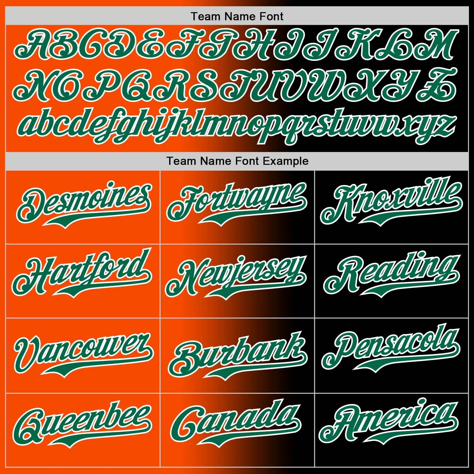 Custom Black Kelly Green Orange-White Authentic Gradient Fashion Baseball Jersey
