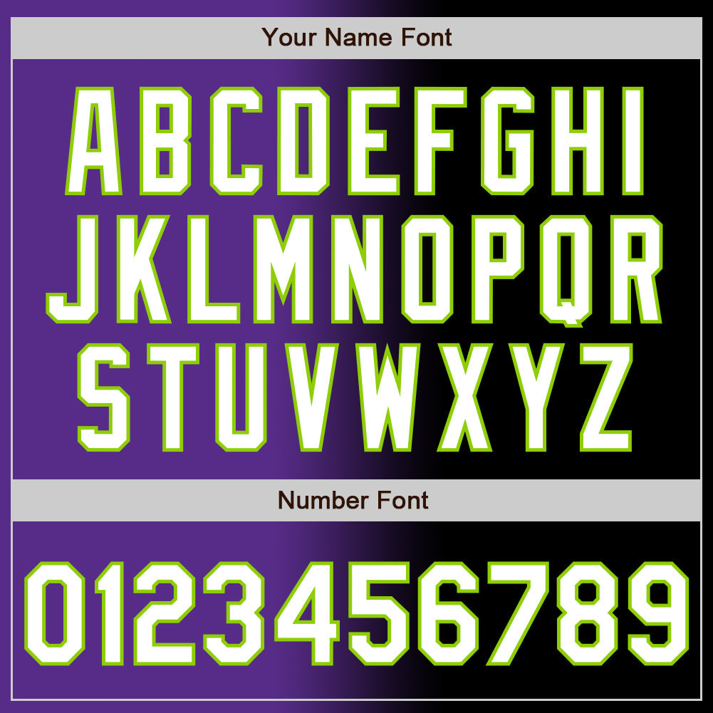 Custom Black White Purple-Neon Green Authentic Gradient Fashion Baseball Jersey