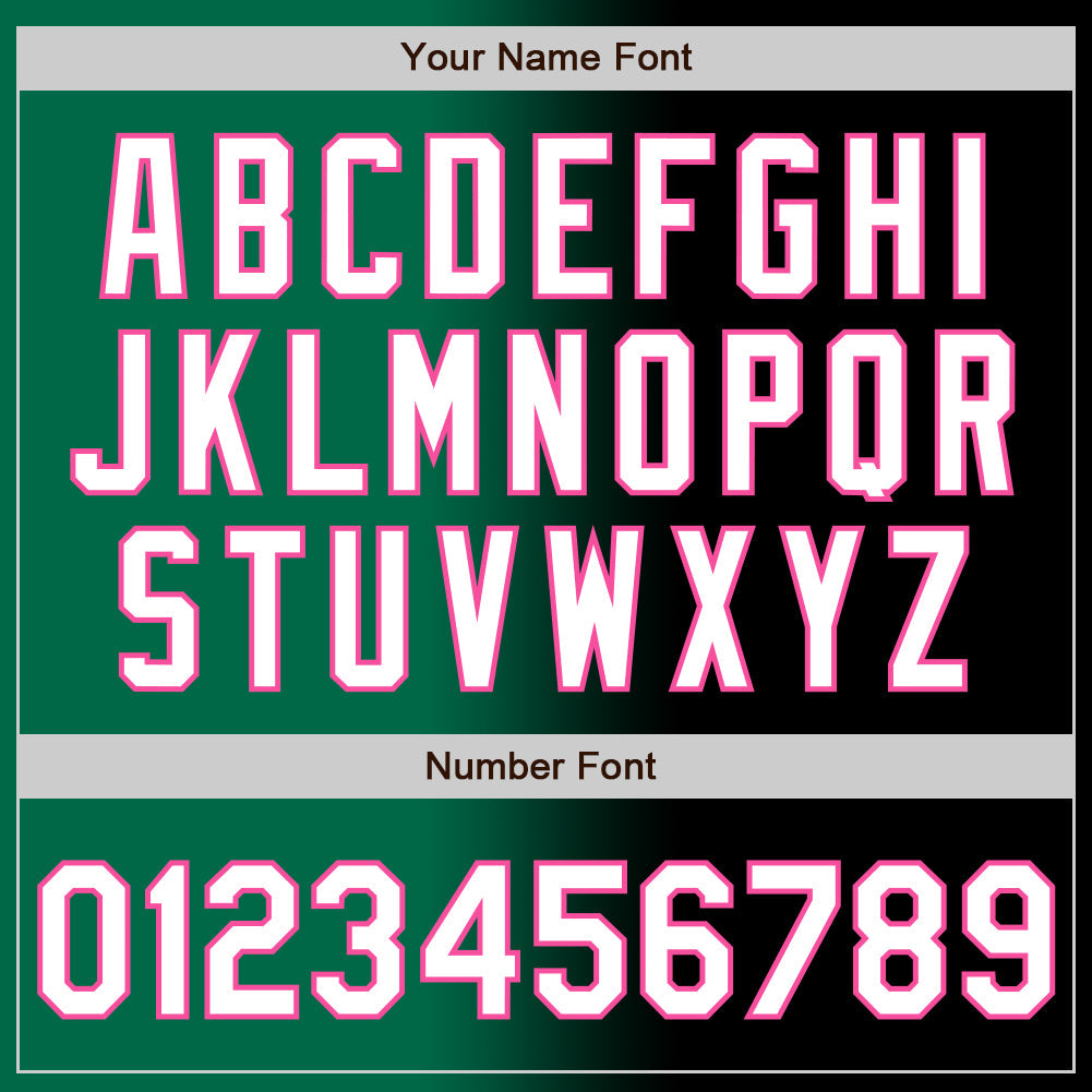 Custom Black White Kelly Green-Pink Authentic Gradient Fashion Baseball Jersey