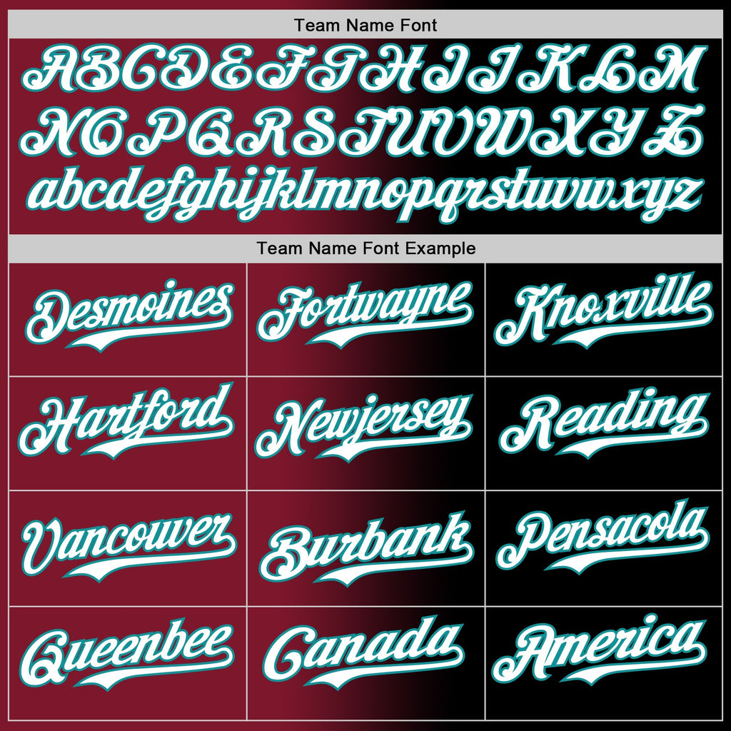 Custom Black White Crimson-Teal Authentic Gradient Fashion Baseball Jersey