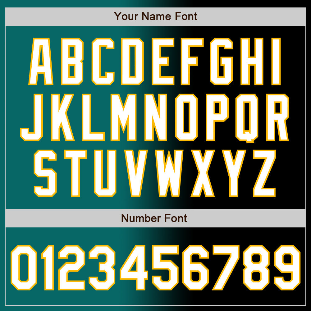 Custom Black White Teal-Gold Authentic Gradient Fashion Baseball Jersey