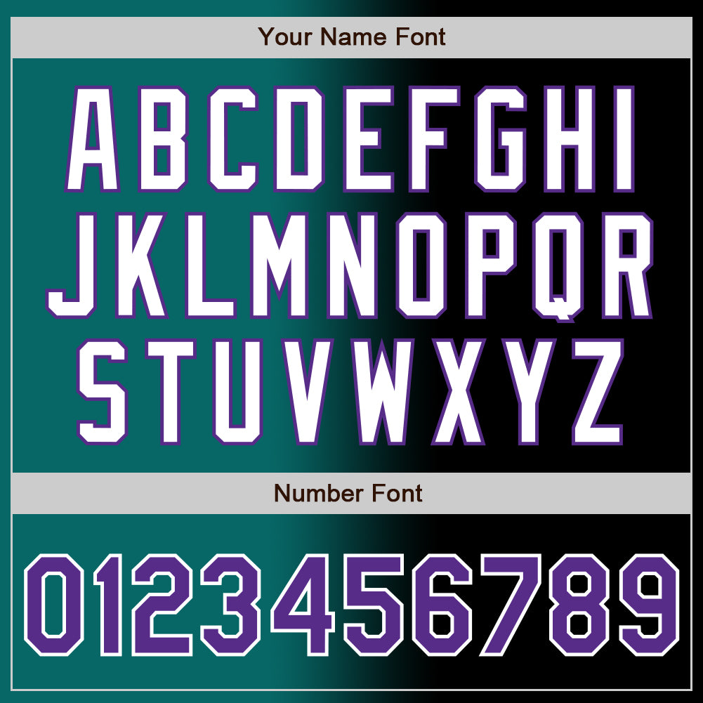 Custom Black Purple Teal-White Authentic Gradient Fashion Baseball Jersey