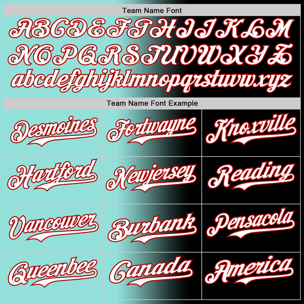 Custom Black White Ice Blue-Red Authentic Gradient Fashion Baseball Jersey