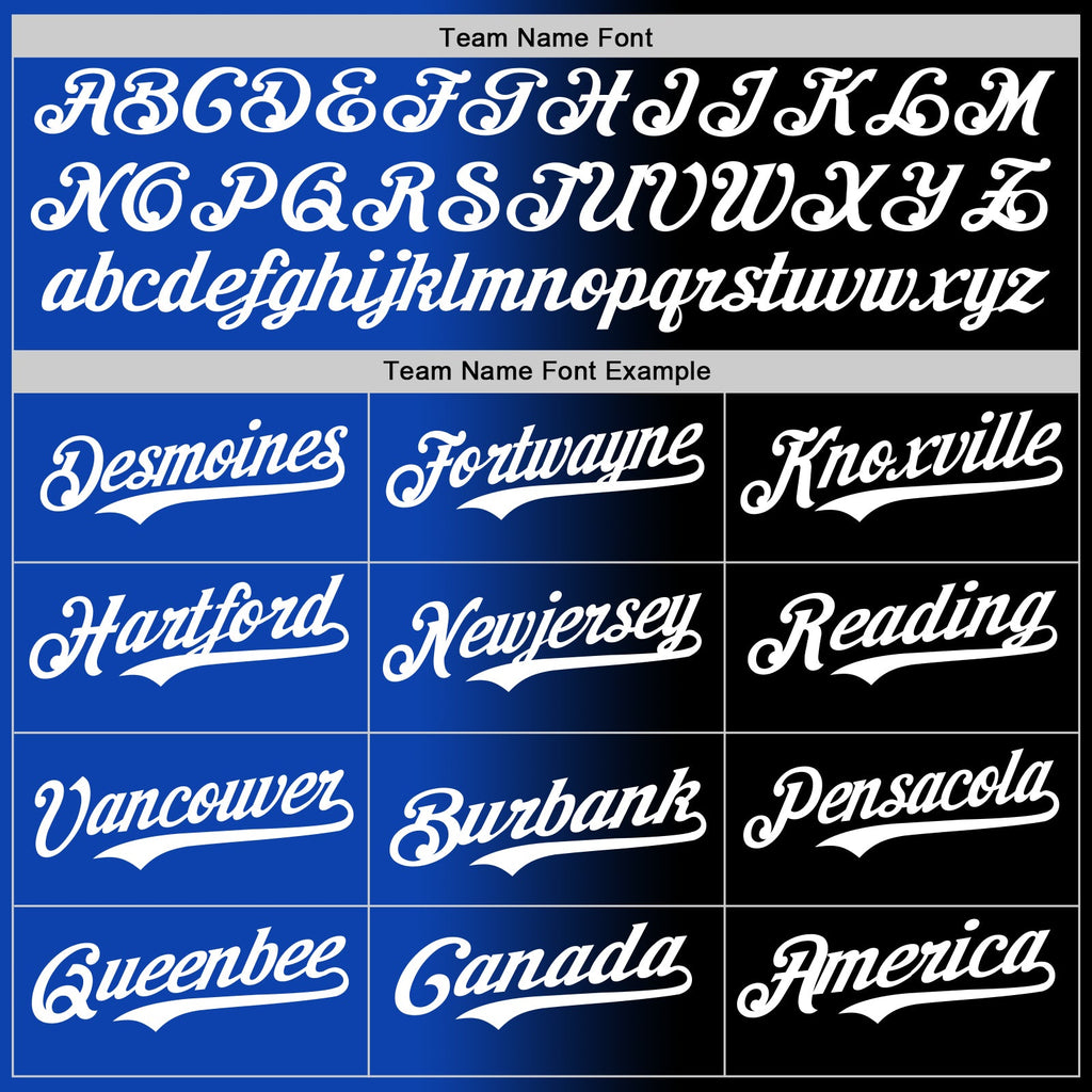 Custom Black White-Thunder Blue Authentic Gradient Fashion Baseball Jersey