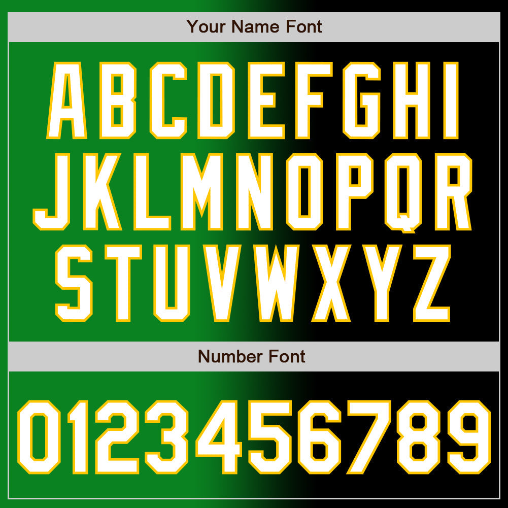 Custom Black White Grass Green-Yellow Authentic Gradient Fashion Baseball Jersey
