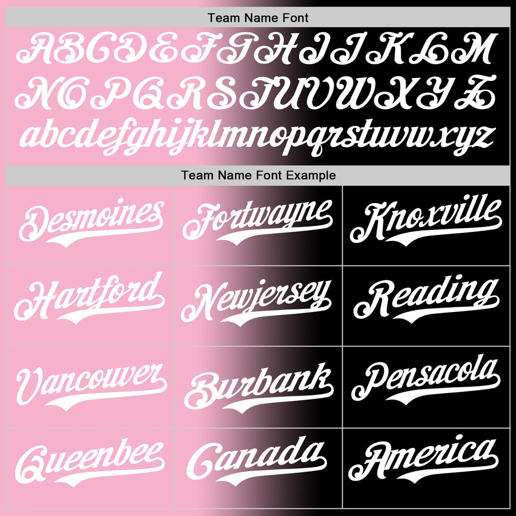 Custom Black White-Light Pink Authentic Gradient Fashion Baseball Jersey