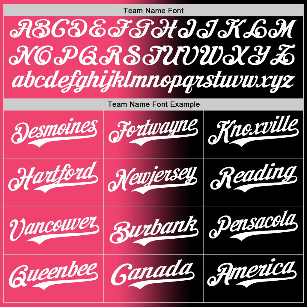 Custom Black White-Neon Pink Authentic Gradient Fashion Baseball Jersey
