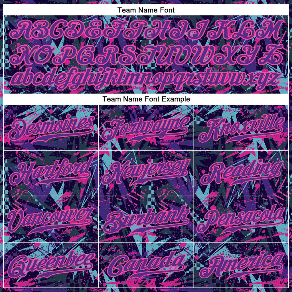 Custom Graffiti Pattern Purple-Pink 3D Creative Geometric Figures And Dots Authentic Baseball Jersey