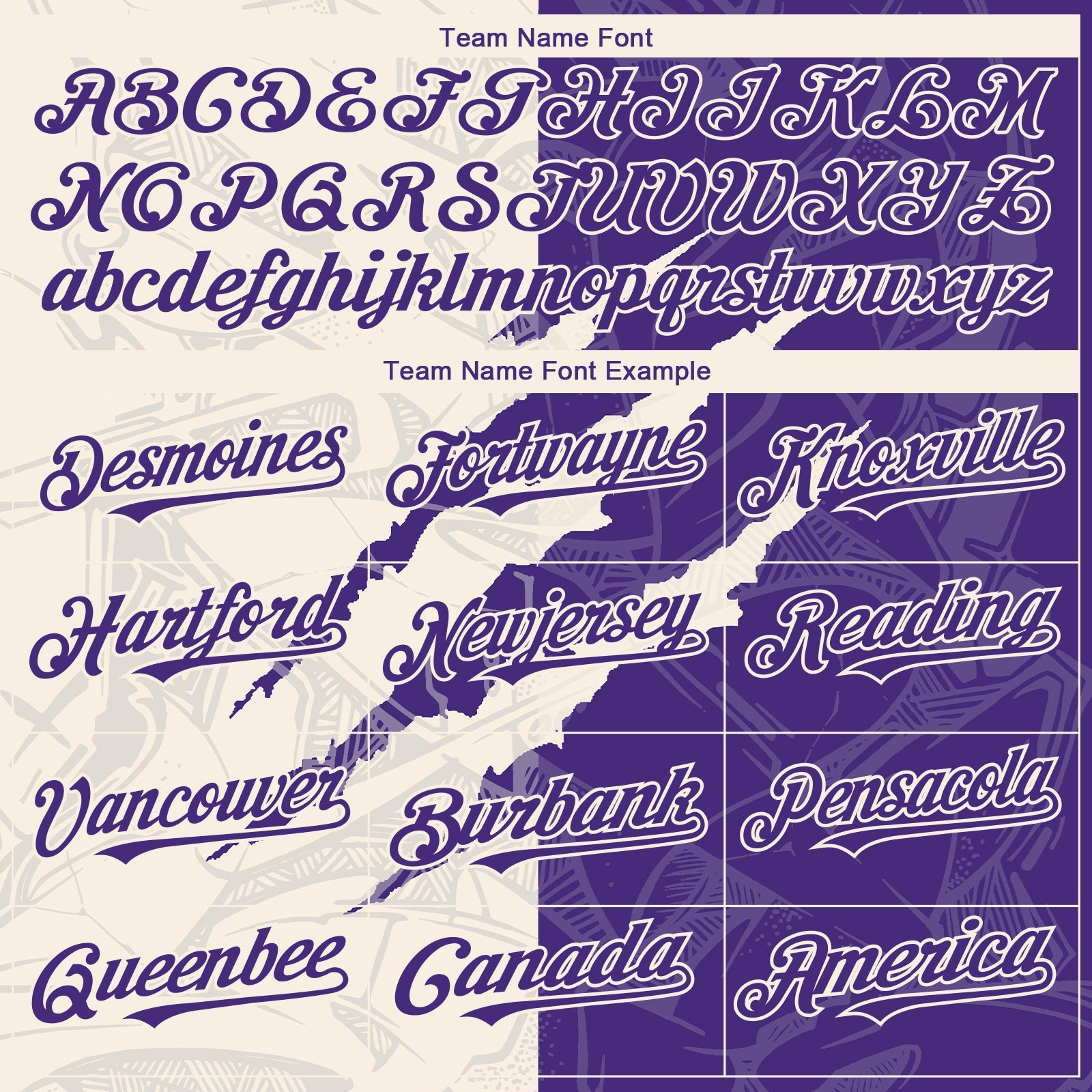 Custom Graffiti Pattern Purple-Cream 3D Scratch Authentic Baseball Jersey