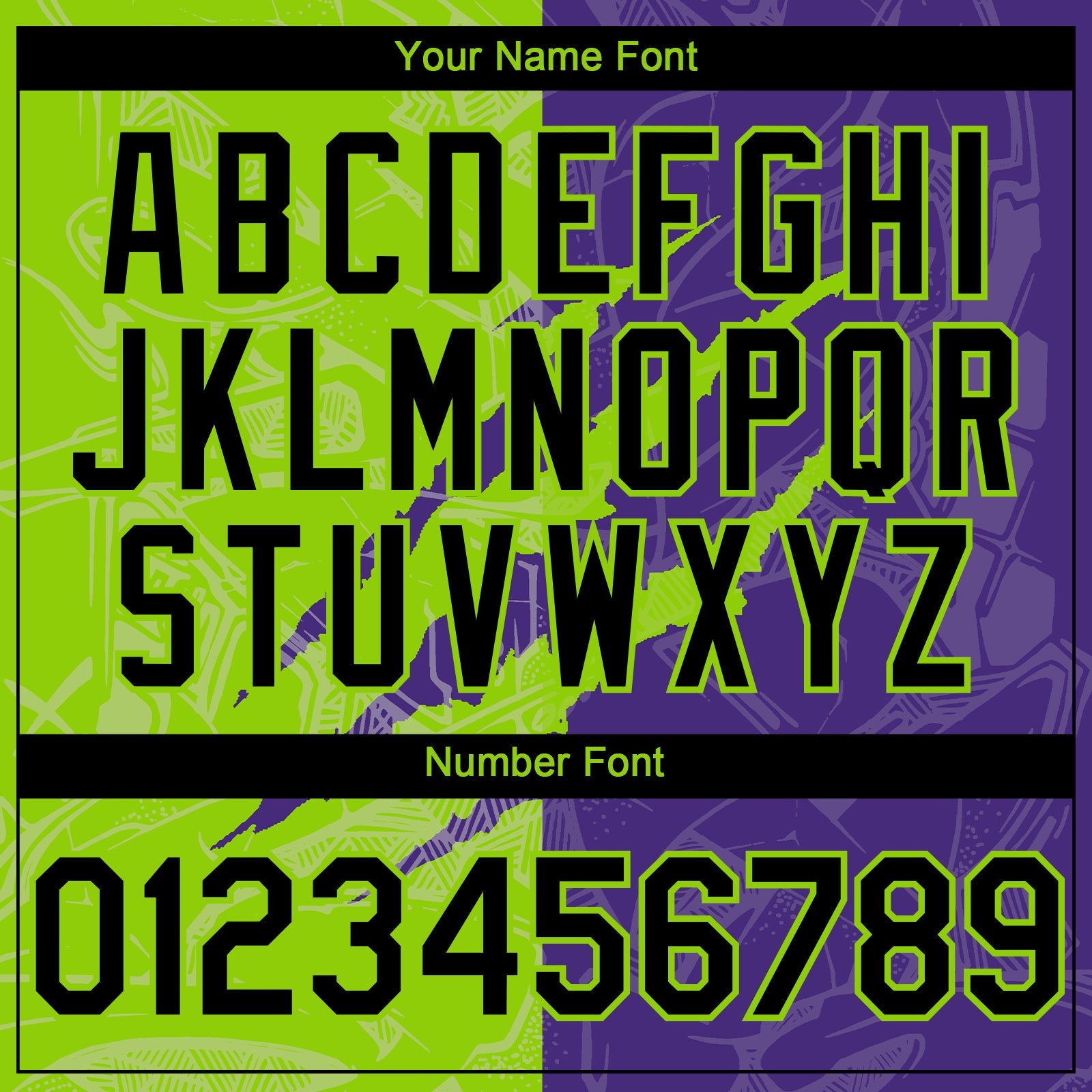Custom Graffiti Pattern Black Purple-Neon Green 3D Scratch Authentic Baseball Jersey