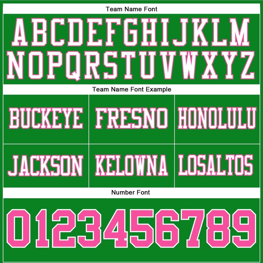 Custom Grass Green Pink-White Authentic Football Jersey