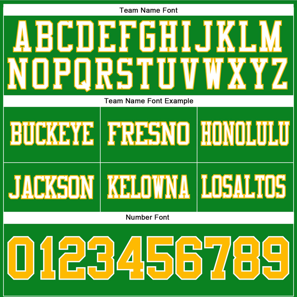 Custom Grass Green Gold-White Authentic Football Jersey