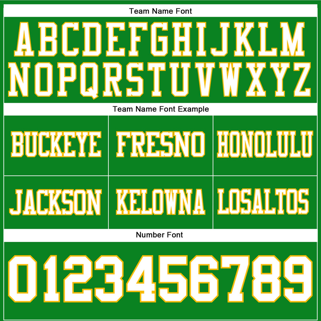 Custom Grass Green White-Gold Authentic Football Jersey