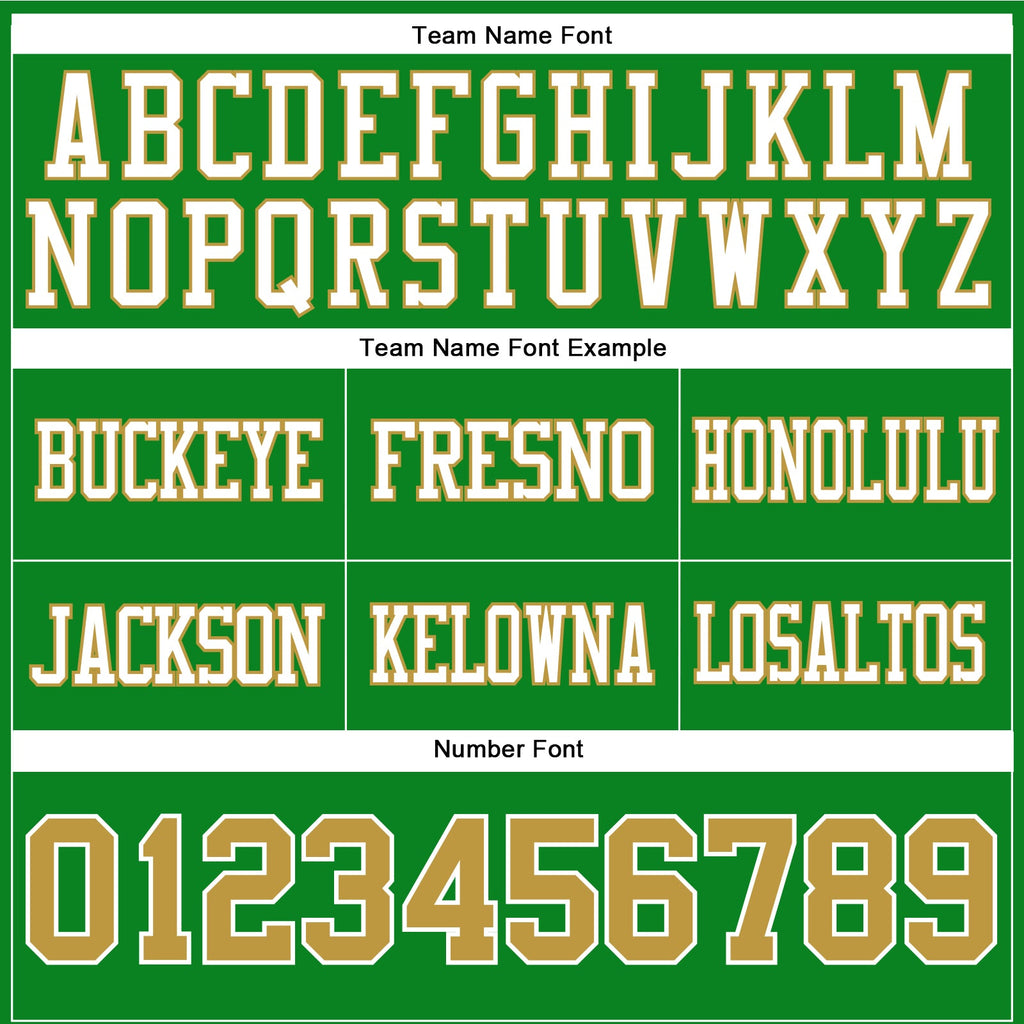 Custom Grass Green Old Gold-White Authentic Football Jersey