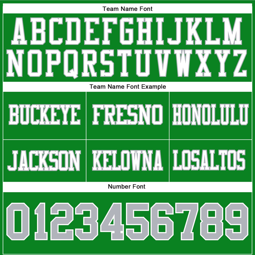 Custom Grass Green Gray-White Authentic Football Jersey