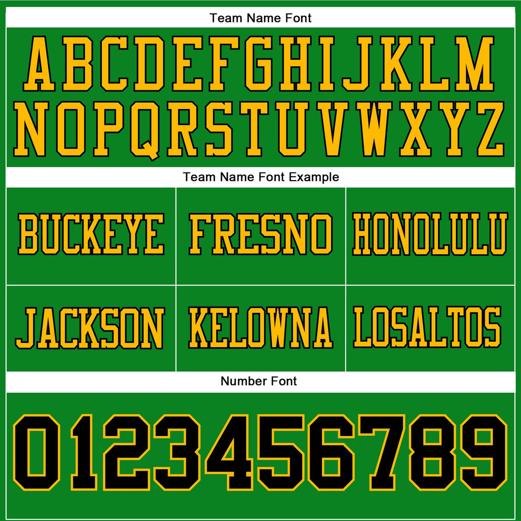 Custom Grass Green Black-Gold Authentic Football Jersey